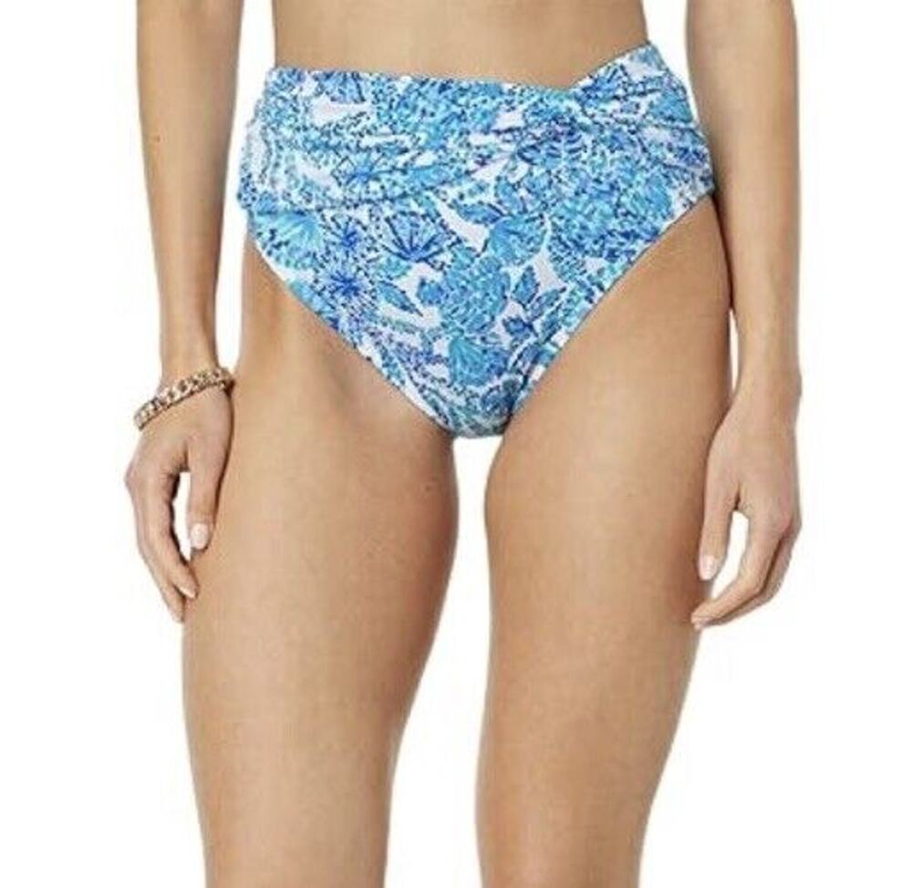 NEW Lilly PULITZER Sz 12 YARROW Swim bottom Turquoise Oasis Shell me you love me